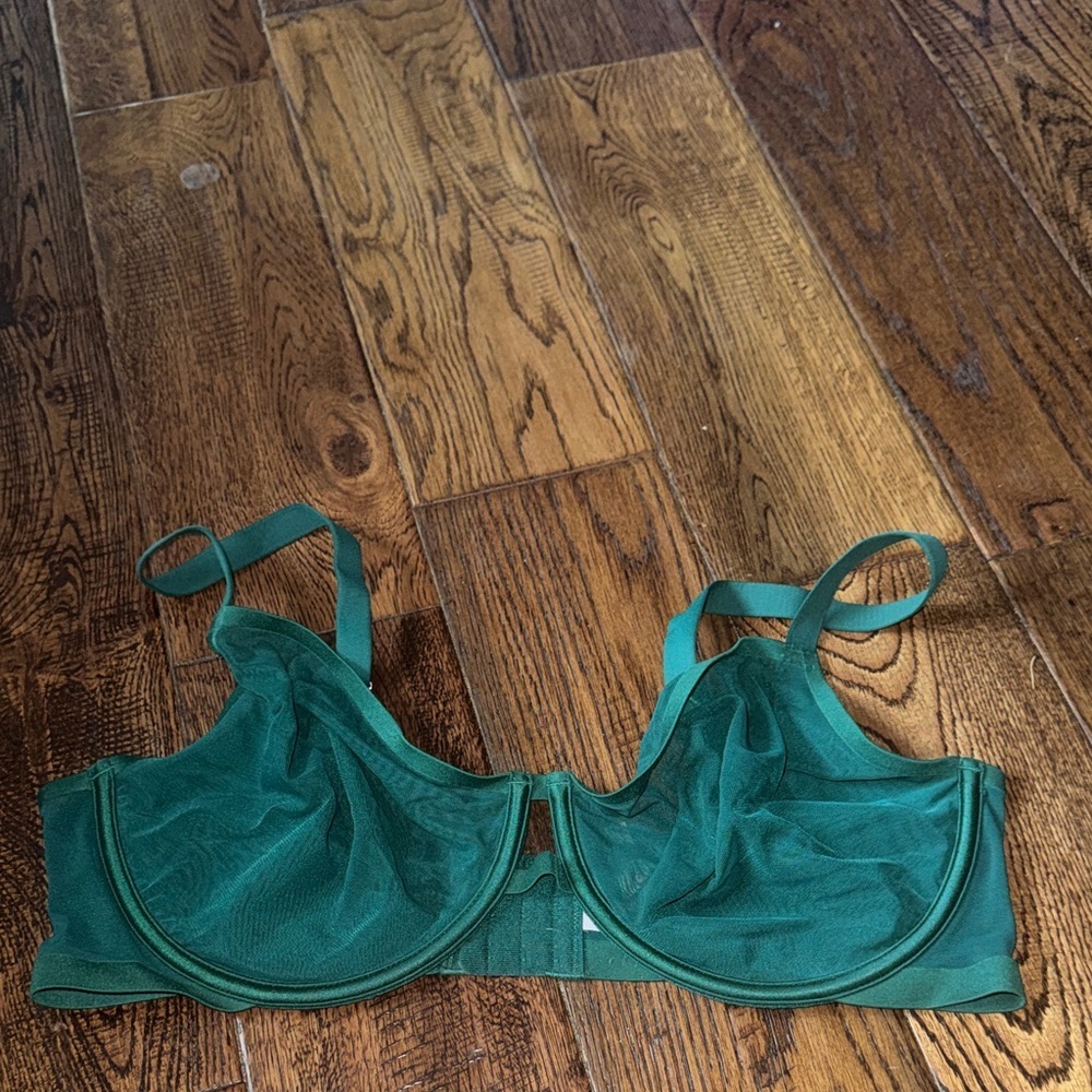 Auden Green Mesh Sheer Unlined Bra
